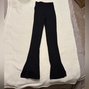 FIVE DanceWear Black Leggings, Split Hem Flare - Youth Large